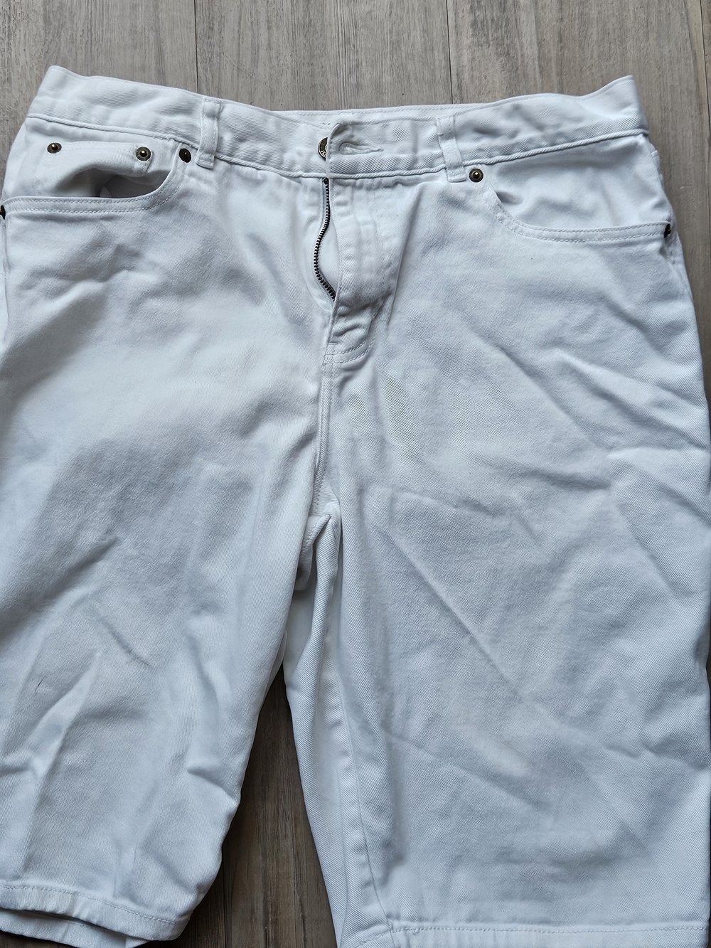 Ralph Lauren White Denim Classic Bermuda Shorts Size 12